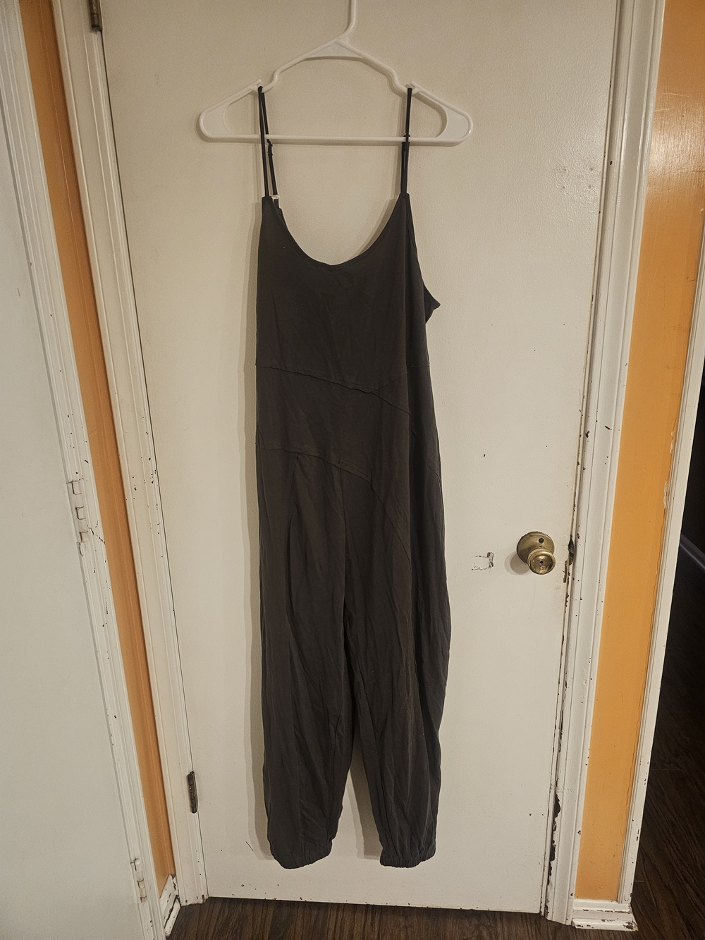 Very J Charcoal Sleeveless Wide-Leg Jumpsuit